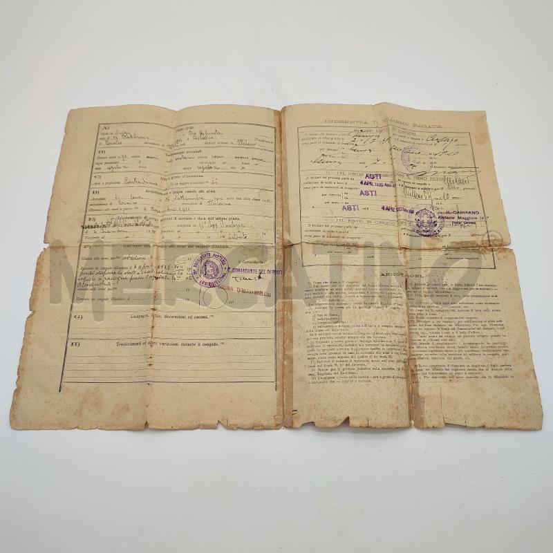 FOGLIO DI CONGEDO ILLIMITATO 71 FANTERIA | Mercatino dell'Usato Corbetta 2