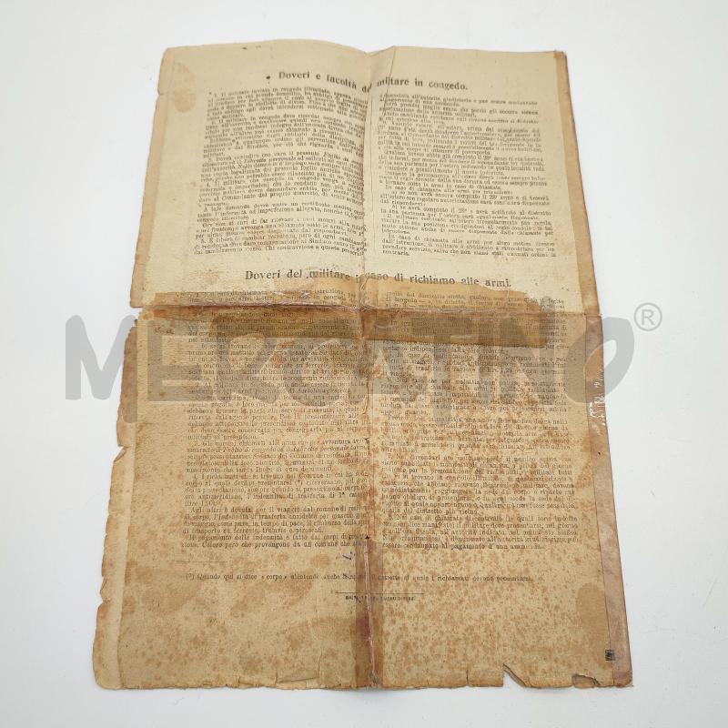 FOGLIO DI CONGEDO ILLIMITATO 71 FANTERIA | Mercatino dell'Usato Corbetta 3