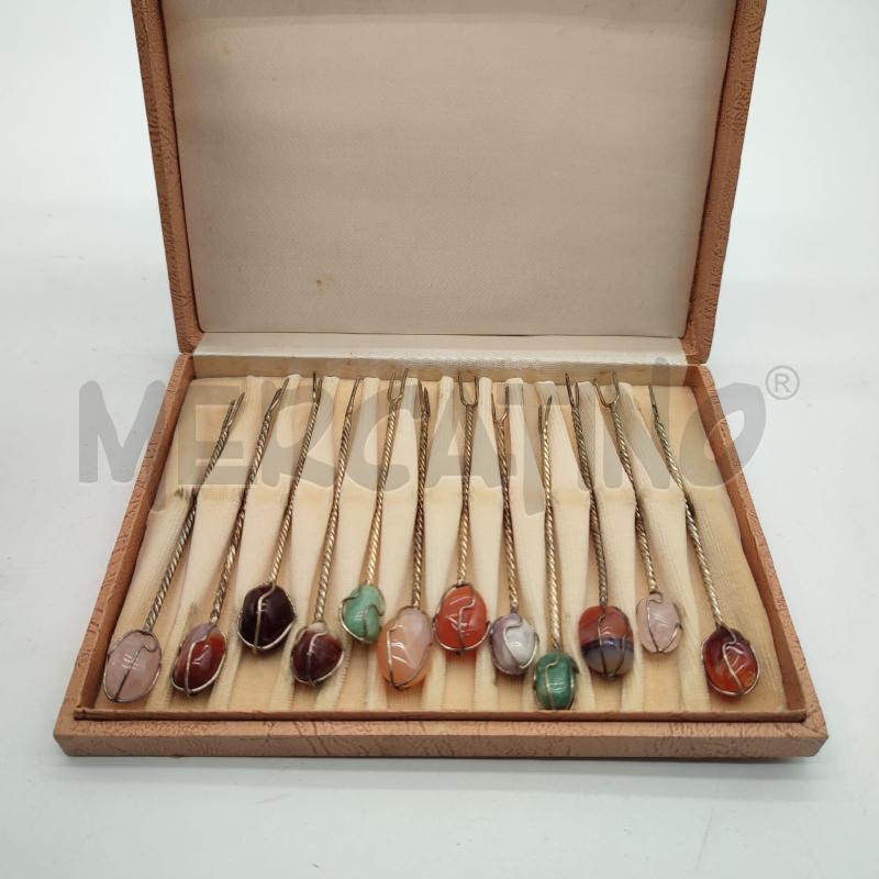 FORCHETTINE CON PIETRA DECORATIVA | Mercatino dell'Usato Corbetta 1