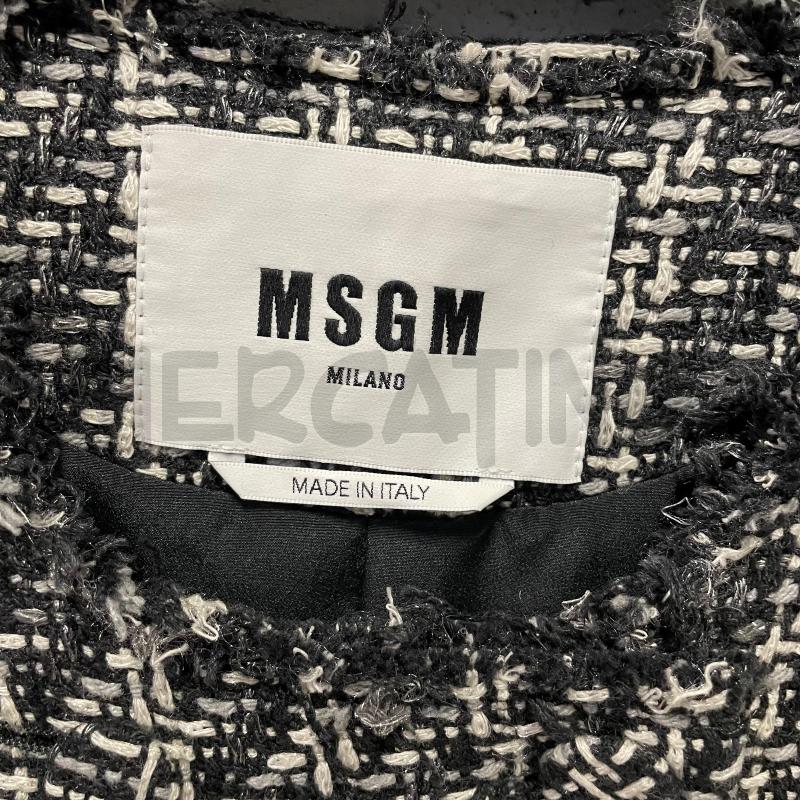 GIACCA DONNA MSGM TWEED GRIGIO/NERO | Mercatino dell'Usato Corbetta 2