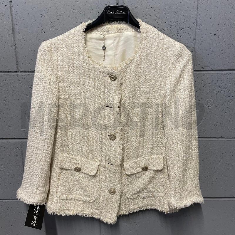 GIACCA DONNA TRUSSARDI JEANS PANNA/ECRU TWEED SFIL BORDI | Mercatino dell'Usato Corbetta 1