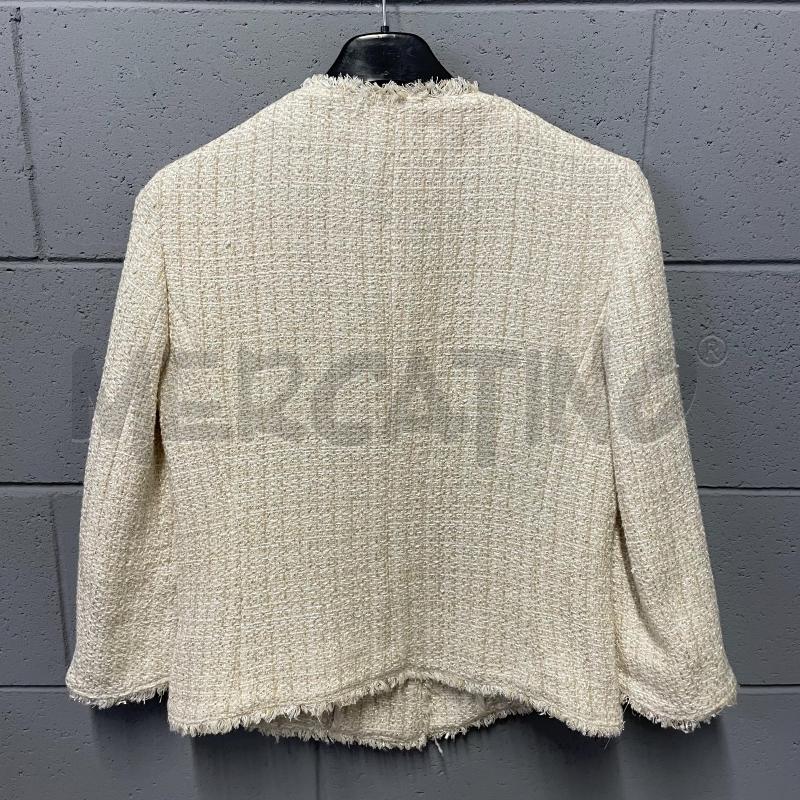 GIACCA DONNA TRUSSARDI JEANS PANNA/ECRU TWEED SFIL BORDI | Mercatino dell'Usato Corbetta 4
