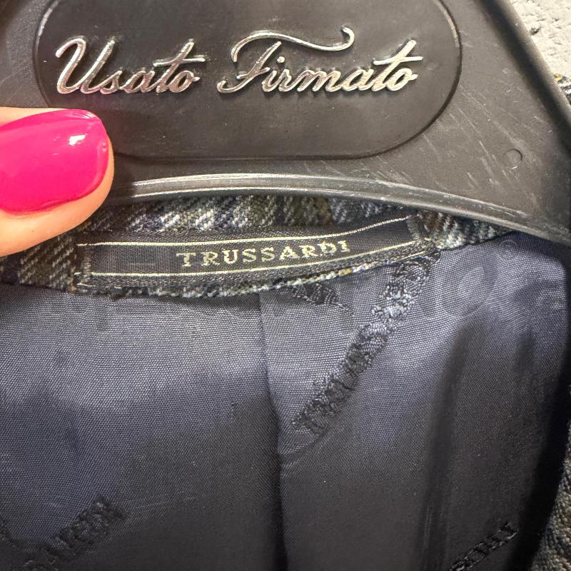 GIACCA UOMO TRUSSARDI SCOZZ GRIGIO/VERDE/BLU LANA | Mercatino dell'Usato Corbetta 2