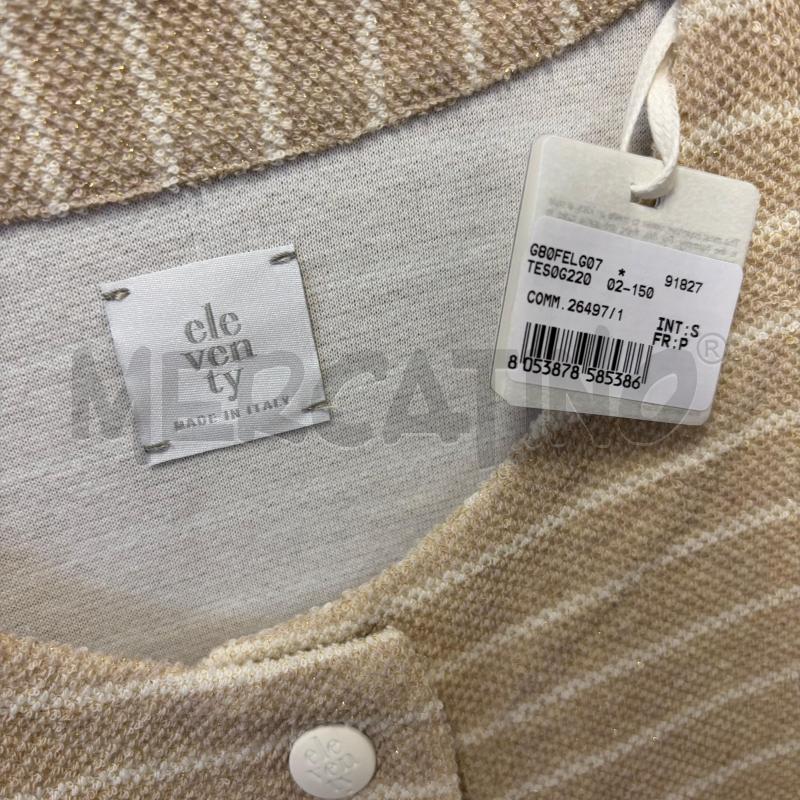 GILET DONNA ELEVENTY RIGHE BEIGE CHIARO/SCURO LAME' BOTT | Mercatino dell'Usato Corbetta 2