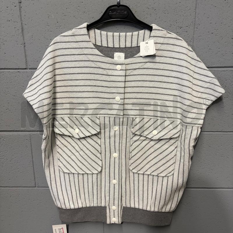 GILET DONNA ELEVENTY RIGHE GRIGIO CHIARO/SCURO LAME' BOTT | Mercatino dell'Usato Corbetta 1