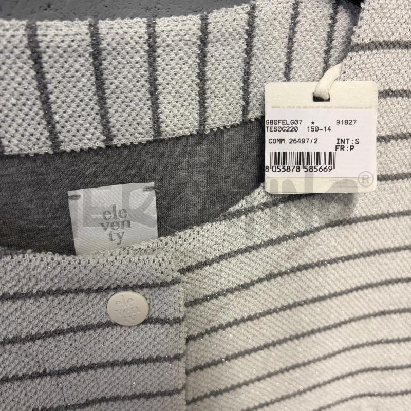 GILET DONNA ELEVENTY RIGHE GRIGIO CHIARO/SCURO LAME' BOTT | Mercatino dell'Usato Corbetta 2