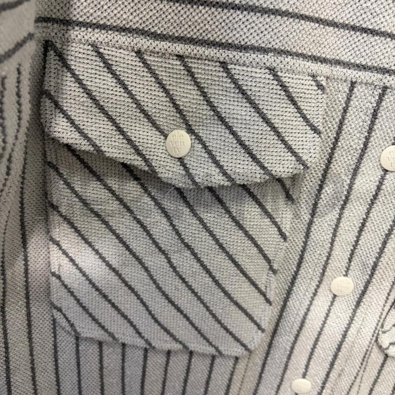 GILET DONNA ELEVENTY RIGHE GRIGIO CHIARO/SCURO LAME' BOTT | Mercatino dell'Usato Corbetta 3