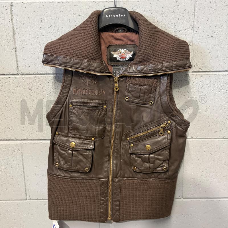 GILET DONNA HARLEY DAVIDSON MARR PELLE TASCHE LOGO CUC | Mercatino dell'Usato Corbetta 1