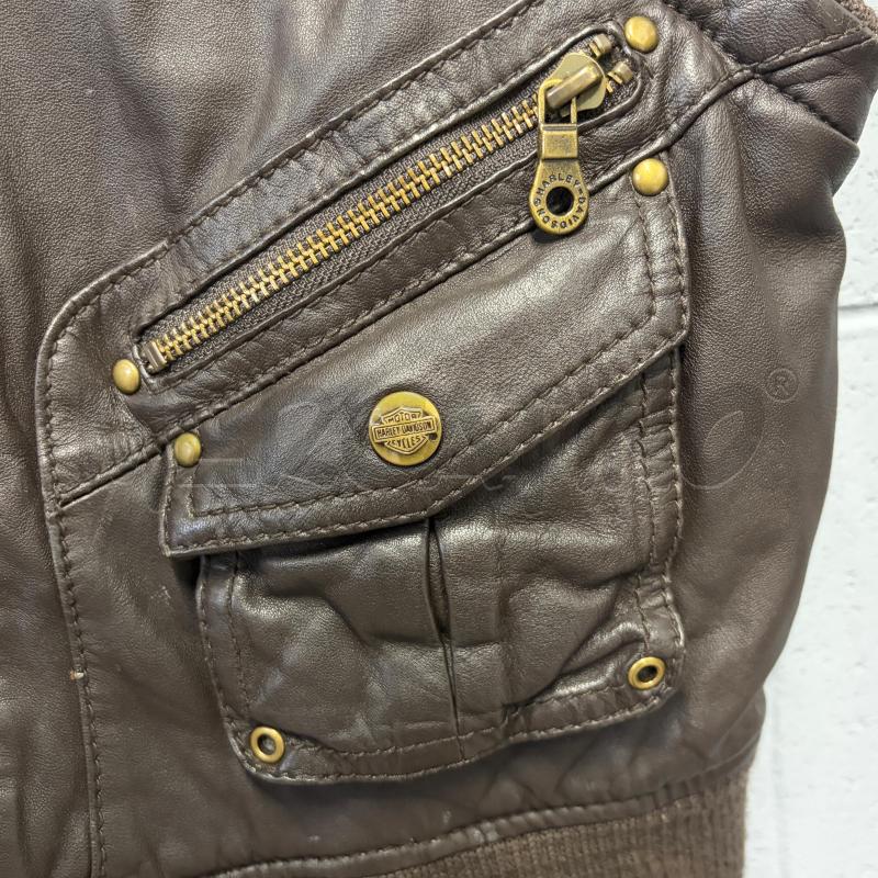 GILET DONNA HARLEY DAVIDSON MARR PELLE TASCHE LOGO CUC | Mercatino dell'Usato Corbetta 3