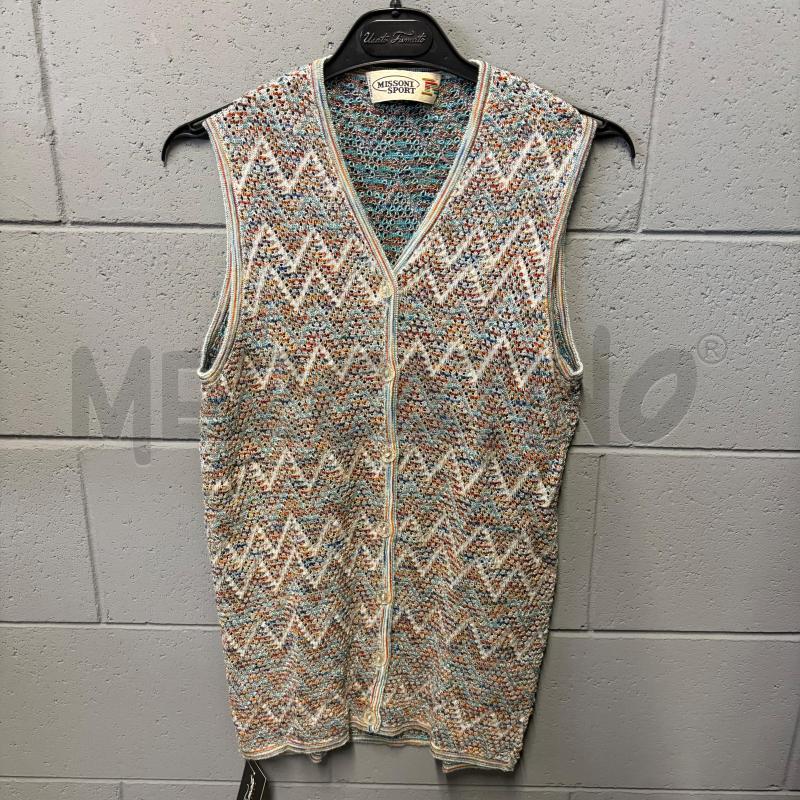 GILET DONNA MISSONI SPORT ZIG ZAG AZZURRO TRAFORATO | Mercatino dell'Usato Corbetta 1