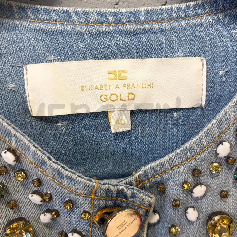 GIUBBINO DONNA ELISABETTA FRANCHI M/M JEANS CROP STRASS | Mercatino dell'Usato Corbetta 2