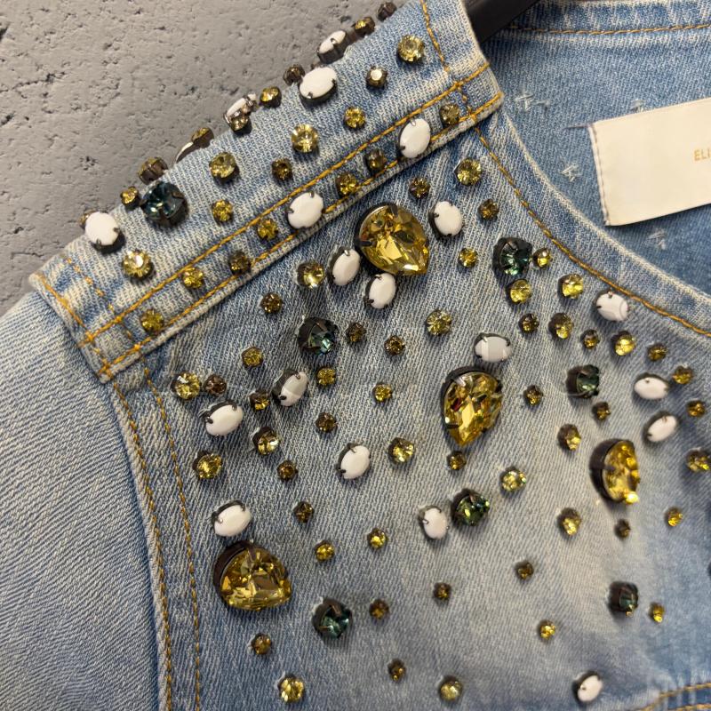 GIUBBINO DONNA ELISABETTA FRANCHI M/M JEANS CROP STRASS | Mercatino dell'Usato Corbetta 3