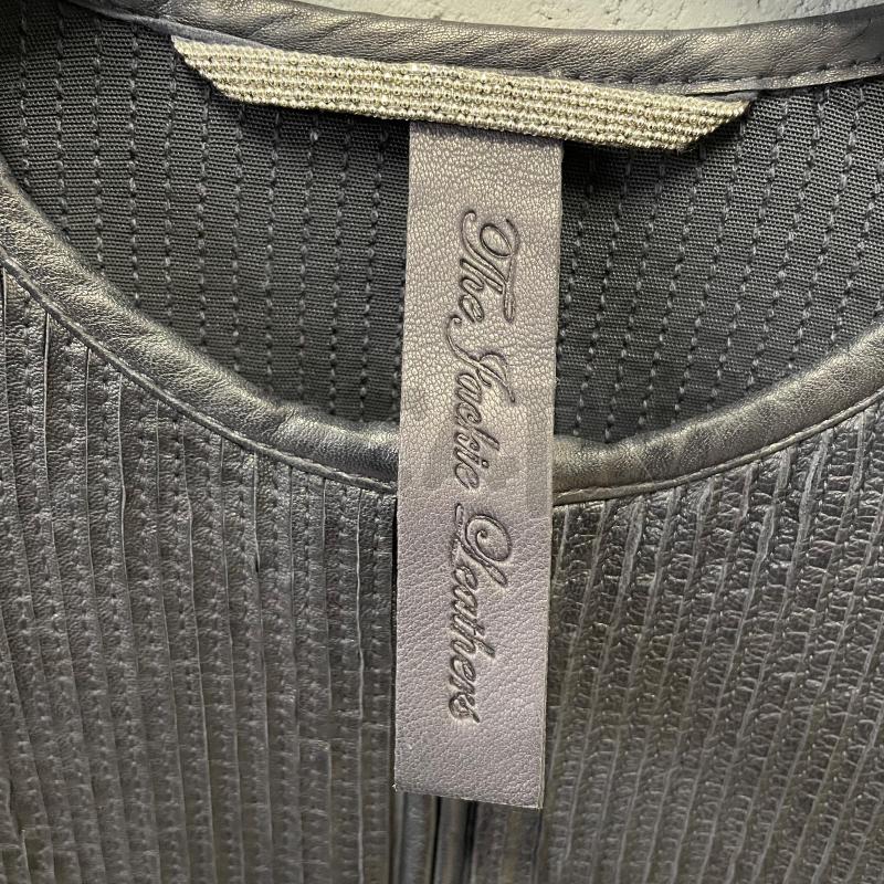 GIUBBINO DONNA JOHN PETER THE JACKIE LEATHER BLU STRISCE PELLE BASE TULLE | Mercatino dell'Usato Corbetta 2