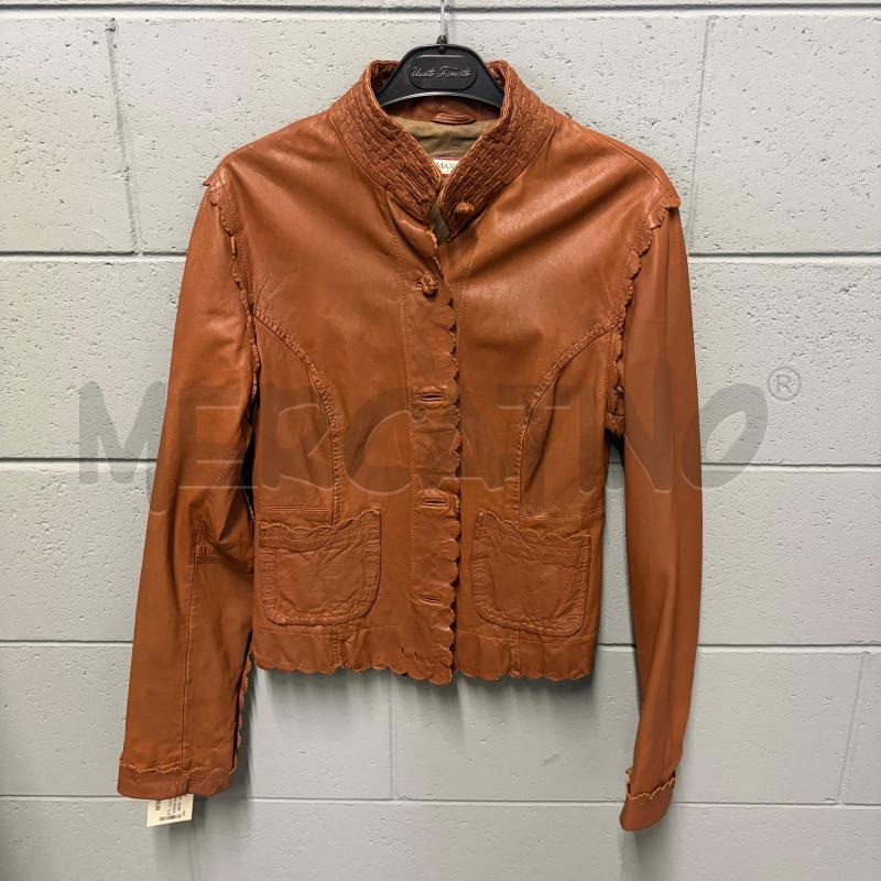 GIUBBINO DONNA MAX&CO MARR TERRACOTTA PELLE BORDI EFF PIZZO | Mercatino dell'Usato Corbetta 1