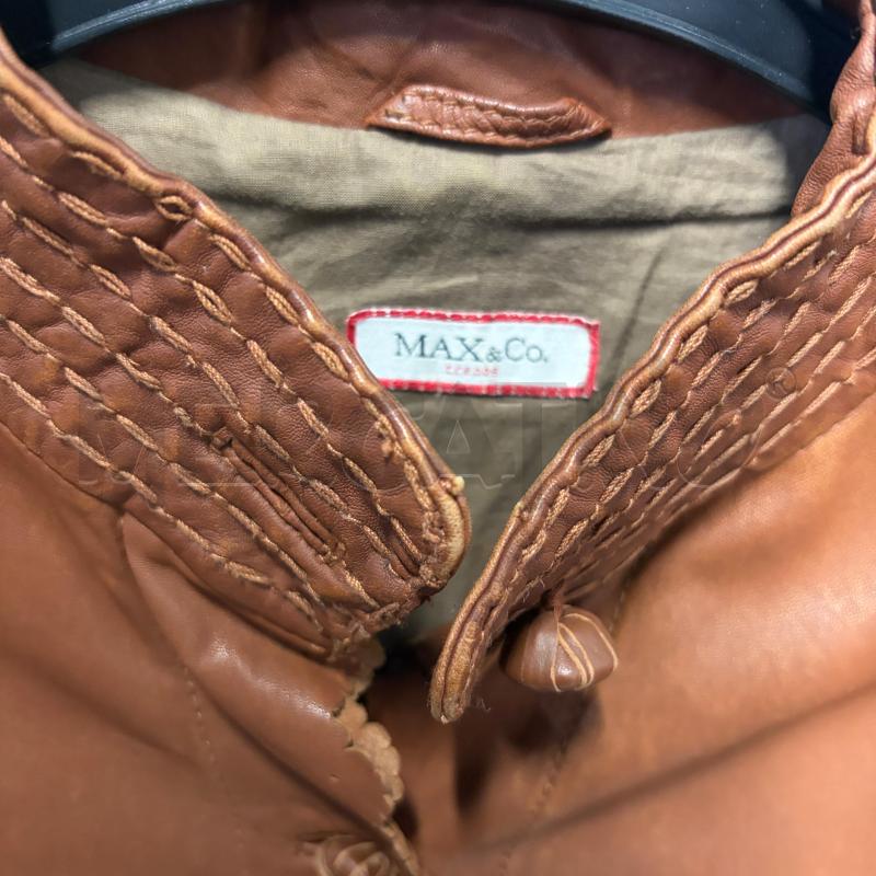 GIUBBINO DONNA MAX&CO MARR TERRACOTTA PELLE BORDI EFF PIZZO | Mercatino dell'Usato Corbetta 2