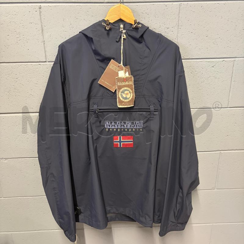 GIUBBINO UOMO NAPAPIJRI BLU SCRITTA LOGO AZZ ZIP LATO | Mercatino dell'Usato Corbetta 1