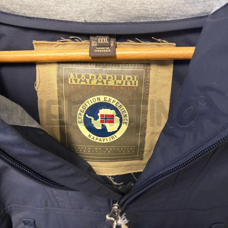 GIUBBINO UOMO NAPAPIJRI BLU SCRITTA LOGO AZZ ZIP LATO | Mercatino dell'Usato Corbetta 3