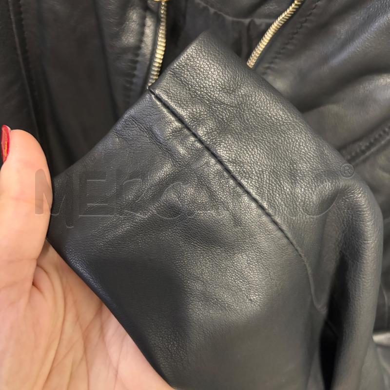 GIUBBOTTO DONNA ATOS LOMBARDINI NERO PELLE HARDWARE DORATI ZIP | Mercatino dell'Usato Corbetta 3