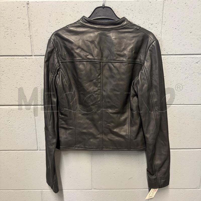 GIUBBOTTO DONNA ATOS LOMBARDINI NERO PELLE HARDWARE DORATI ZIP | Mercatino dell'Usato Corbetta 4