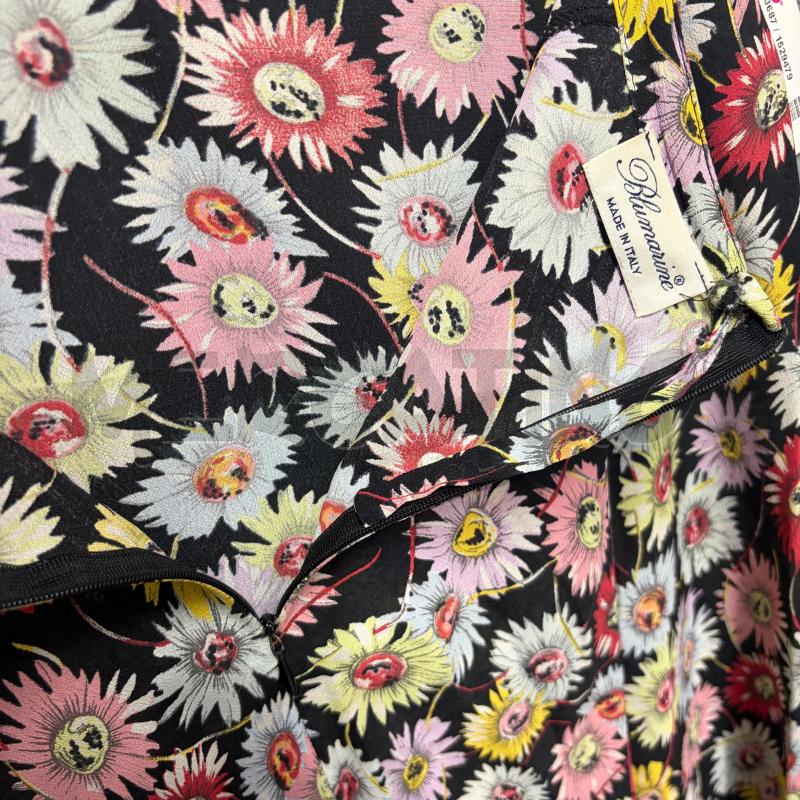 GONNA BLUMARINE NERO SETA FIORI COLORATI | Mercatino dell'Usato Corbetta 3