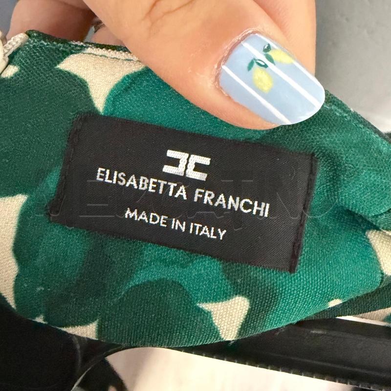 GONNA ELISABETTA FRANCHI FOGLIE VERDE BASE PANNA DOPPIO PETTO | Mercatino dell'Usato Corbetta 3