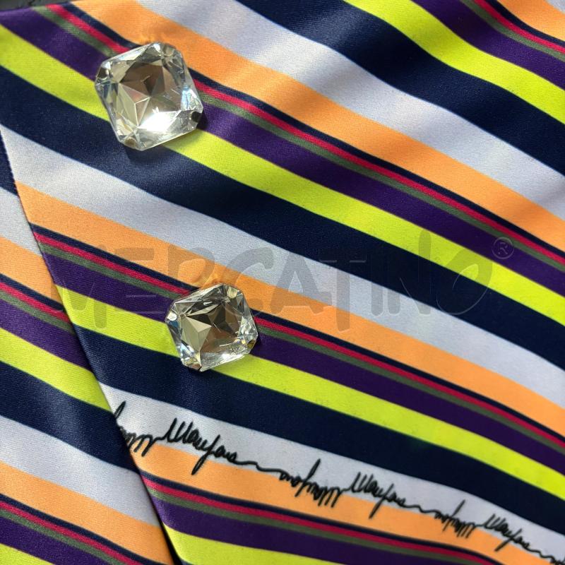 GONNA MANGANO RIGHE LILLA/BLU/VERDE/VIOLA PLISSE' STRASS | Mercatino dell'Usato Corbetta 2