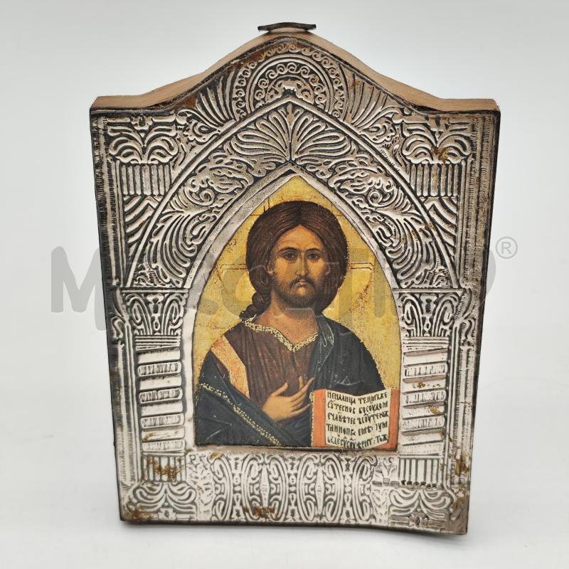 ICONA RELIGIOSA CRISTO LAMINA ARGENTATA | Mercatino dell'Usato Corbetta 1