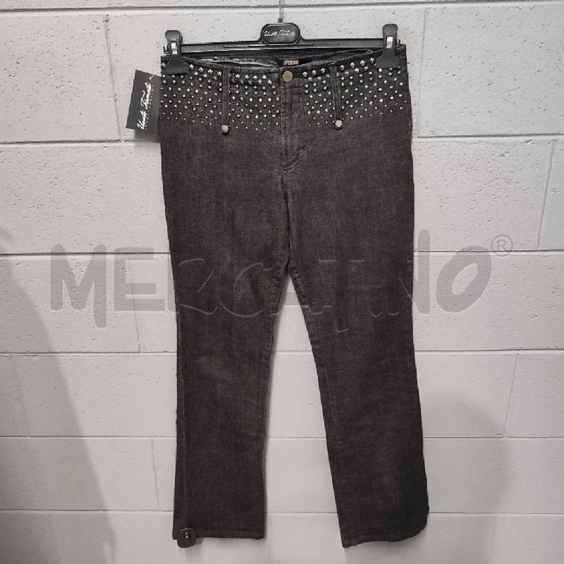 JEANS DONNA FERRE' NERO BORCHIE VITA BASSA | Mercatino dell'Usato Corbetta 1