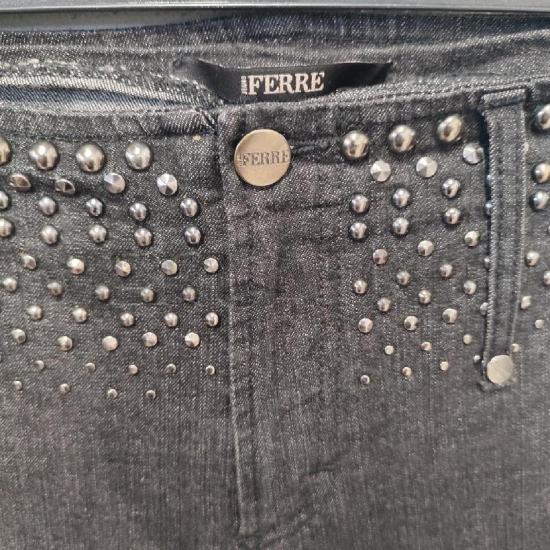 JEANS DONNA FERRE' NERO BORCHIE VITA BASSA | Mercatino dell'Usato Corbetta 2