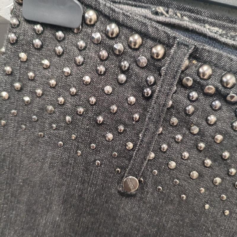 JEANS DONNA FERRE' NERO BORCHIE VITA BASSA | Mercatino dell'Usato Corbetta 3
