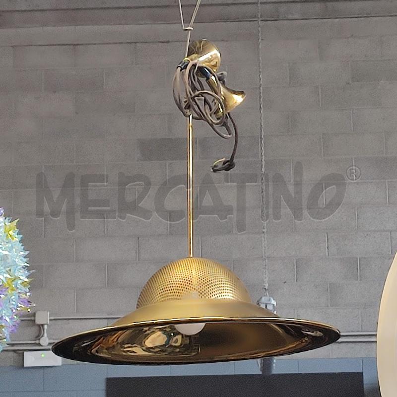 LAMPADARIO IN OTTONE ANNI 60 CUPOLA A RETE  | Mercatino dell'Usato Corbetta 2