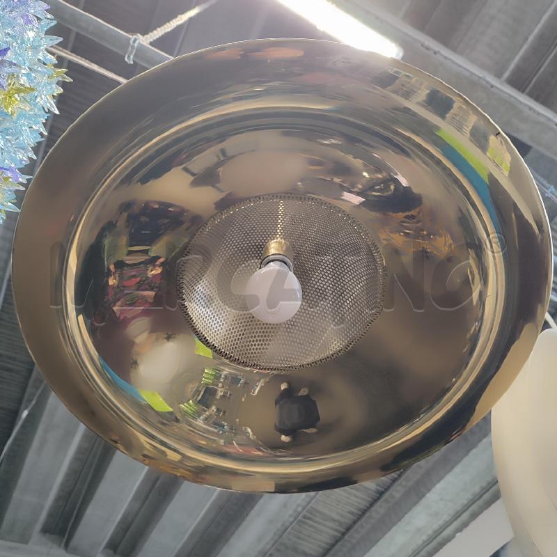 LAMPADARIO IN OTTONE ANNI 60 CUPOLA A RETE  | Mercatino dell'Usato Corbetta 3