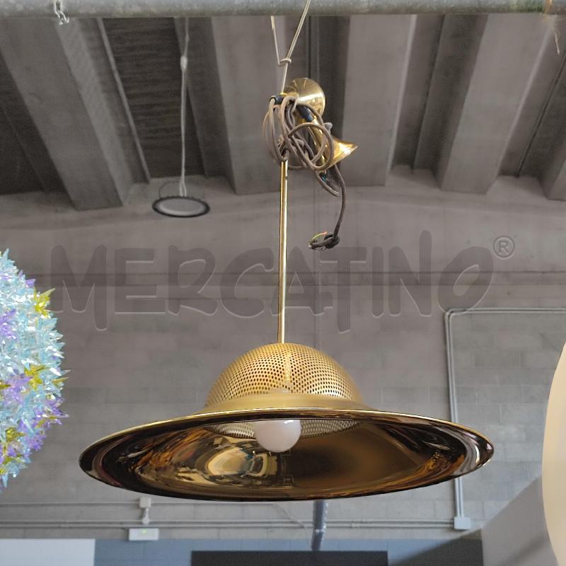 LAMPADARIO IN OTTONE ANNI 60 CUPOLA A RETE  | Mercatino dell'Usato Corbetta 4