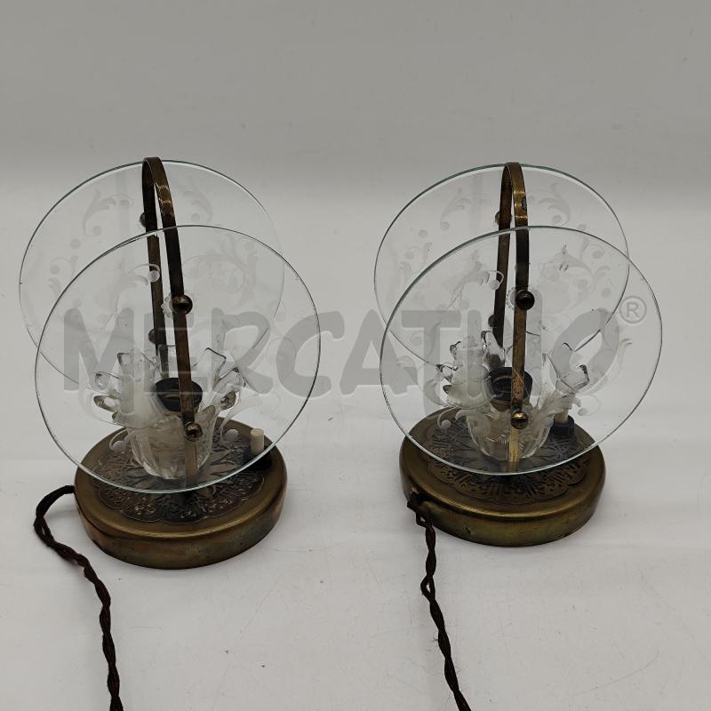 LAMPADE DA TAV. COPPIA ANTICA VETRINI DAMA E CAVALIERE | Mercatino dell'Usato Corbetta 1