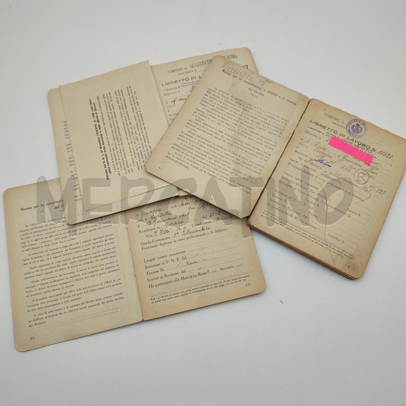 LIBRETTI DI LAVORO ANNI 40 3PZ | Mercatino dell'Usato Corbetta 2