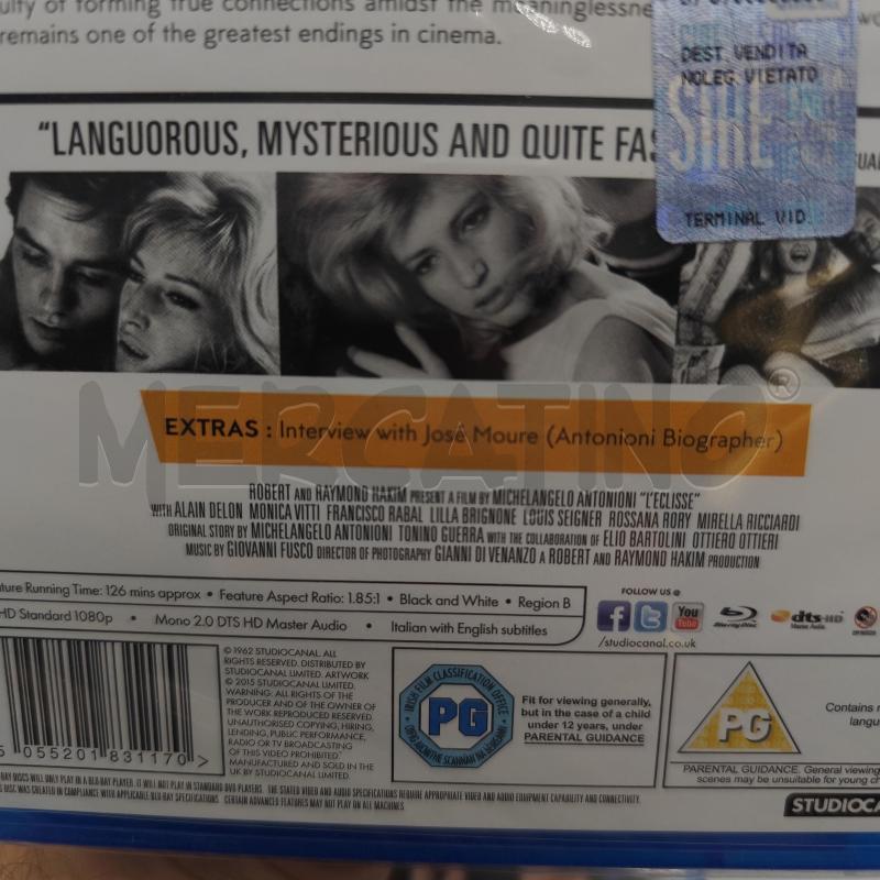L'ECLISSE MICHELANGELO ANTONIONI BLU RAY BLURAY  | Mercatino dell'Usato Corbetta 2