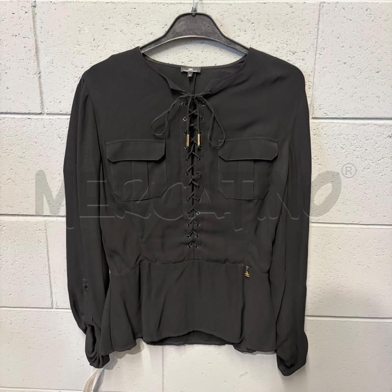 MAGLIA DONNA ELISABETTA FRANCHI NERO VELATA LACCI INCROCIATI SCOLLO | Mercatino dell'Usato Corbetta 1