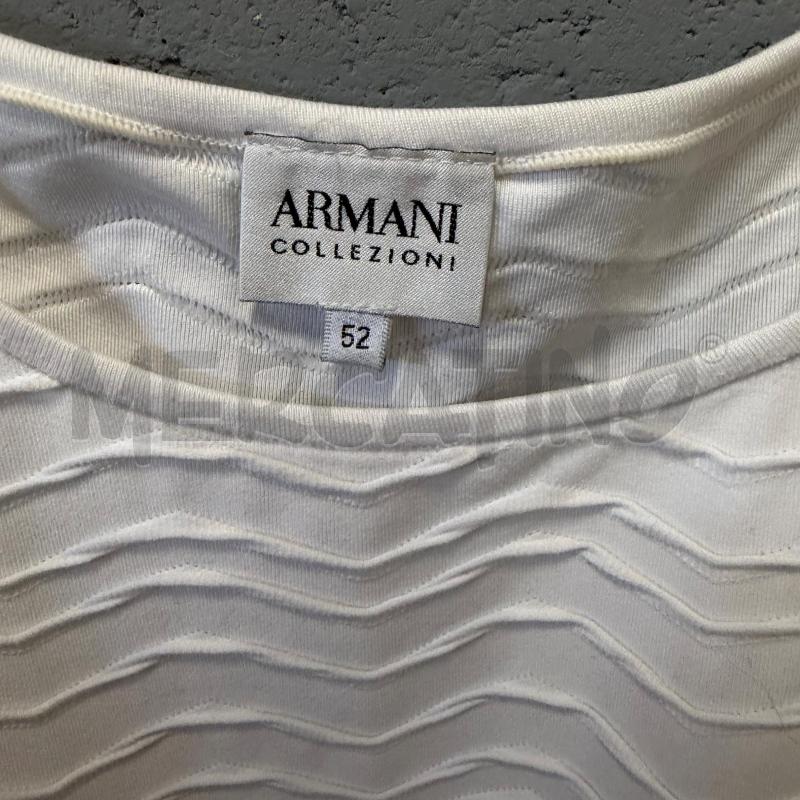 MAGLIETTA DONNA ARMANI COLLEZIONI BIANCO ZIG ZAG RILIEVO | Mercatino dell'Usato Corbetta 2