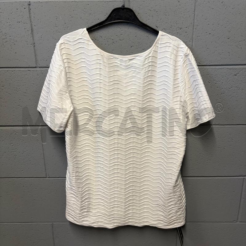 MAGLIETTA DONNA ARMANI COLLEZIONI BIANCO ZIG ZAG RILIEVO | Mercatino dell'Usato Corbetta 4