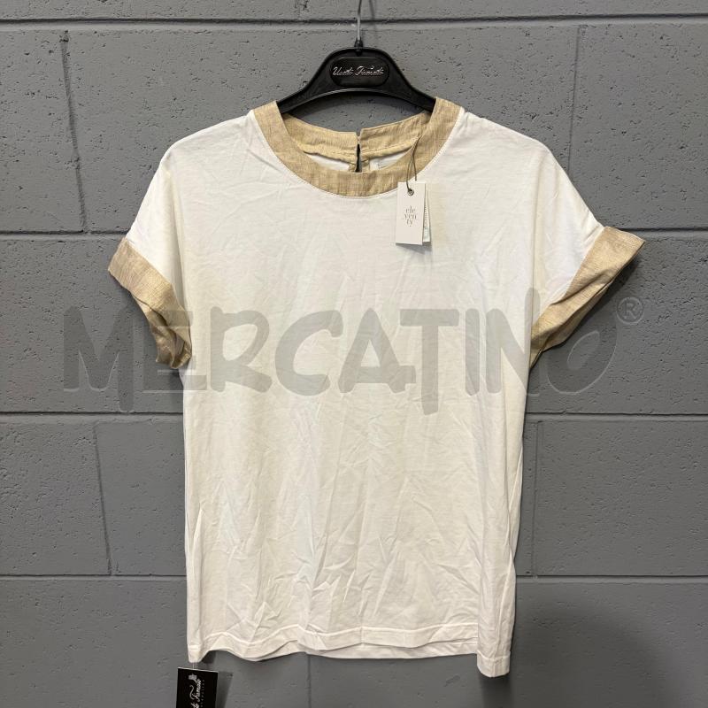 MAGLIETTA DONNA ELEVENTY BORDI ECRU LAME | Mercatino dell'Usato Corbetta 1