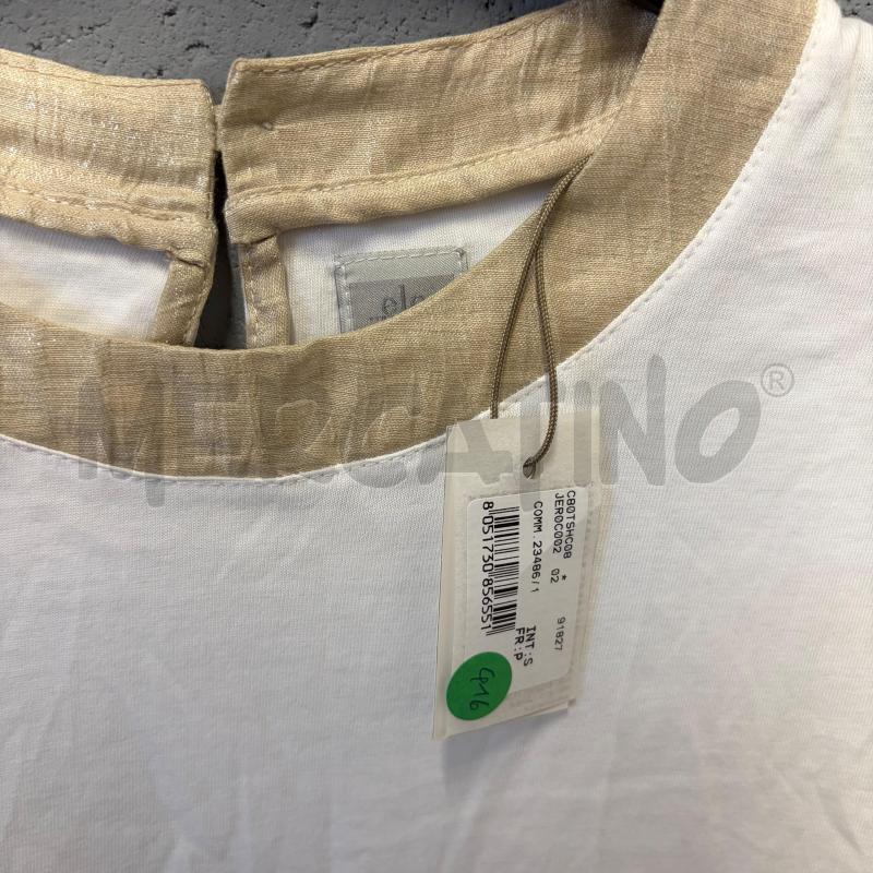MAGLIETTA DONNA ELEVENTY BORDI ECRU LAME | Mercatino dell'Usato Corbetta 2