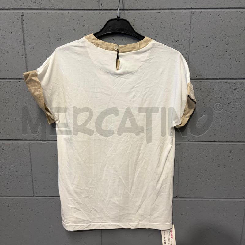 MAGLIETTA DONNA ELEVENTY BORDI ECRU LAME | Mercatino dell'Usato Corbetta 4
