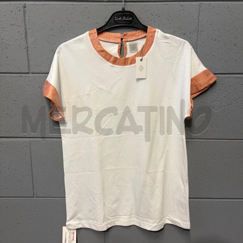 MAGLIETTA DONNA ELEVENTY BORDO ARANCIO LAME ARGENTATO | Mercatino dell'Usato Corbetta 1