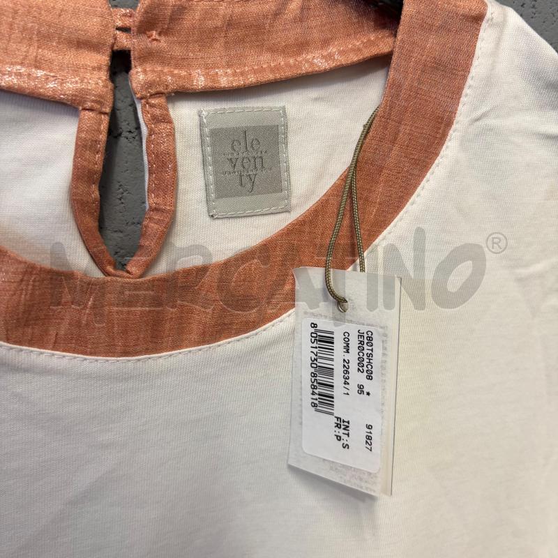 MAGLIETTA DONNA ELEVENTY BORDO ARANCIO LAME ARGENTATO | Mercatino dell'Usato Corbetta 2