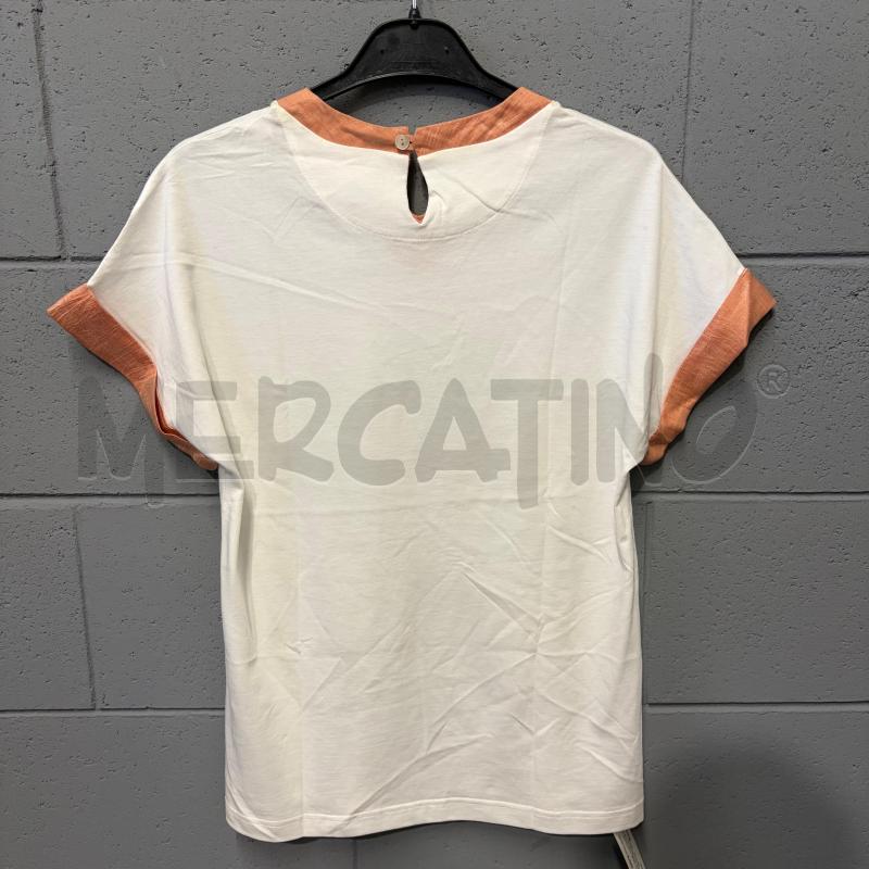 MAGLIETTA DONNA ELEVENTY SCOLLO V BORDO ARANCIO LAME ARGENTATO | Mercatino dell'Usato Corbetta 4