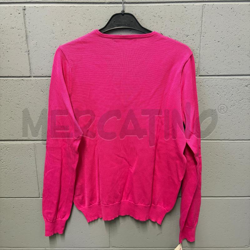 MAGLIONCINO DONNA RALPH LAUREN FUCSIA SCOLLO V LOGO ARANCIO | Mercatino dell'Usato Corbetta 4