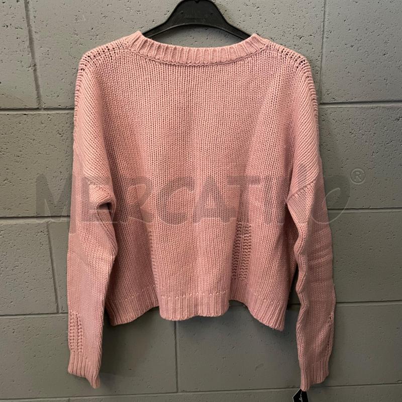 MAGLIONE DONNA CAPPELLINI ROSA MISTO LANA MERINO CACHEMERE CROCHET  | Mercatino dell'Usato Corbetta 2