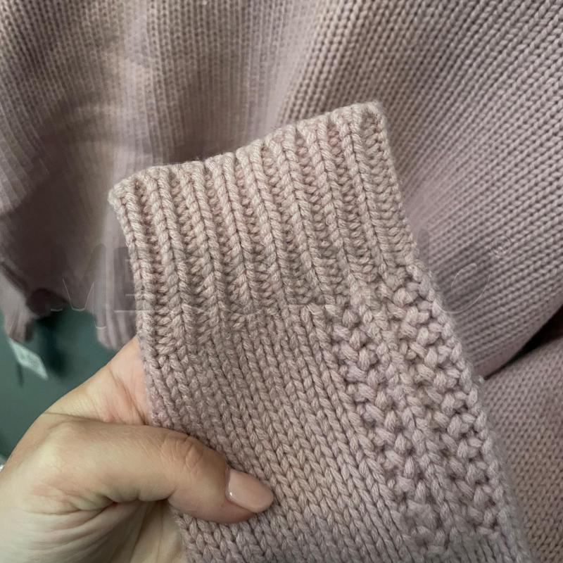 MAGLIONE DONNA CAPPELLINI ROSA MISTO LANA MERINO CACHEMERE CROCHET  | Mercatino dell'Usato Corbetta 4