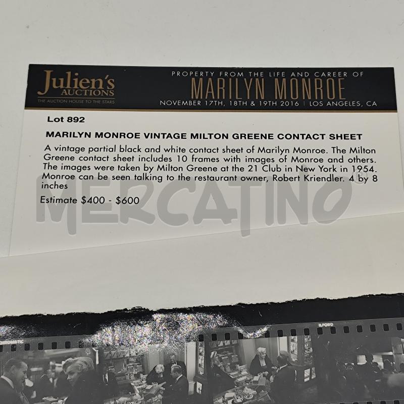 NEGATIVI FOTOGRAFIE MARYLIN MONROE JULIENS AUCTIONS LOT. 892 | Mercatino dell'Usato Corbetta 4