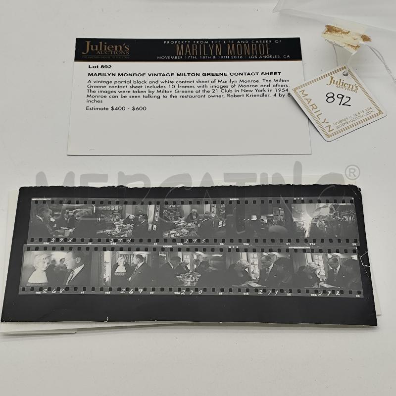 NEGATIVI FOTOGRAFIE MARYLIN MONROE JULIENS AUCTIONS LOT. 892 | Mercatino dell'Usato Corbetta 5